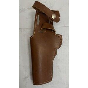 S&W SMITH WESSON‎ 19-24 LH LEATHER HOLSTER- Medium Brown With Snaps